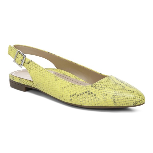 Vionic Flats Ireland - Jade Slingback Flat Lemon Snake - Womens Shoes Clearance | BKZVQ-5837
